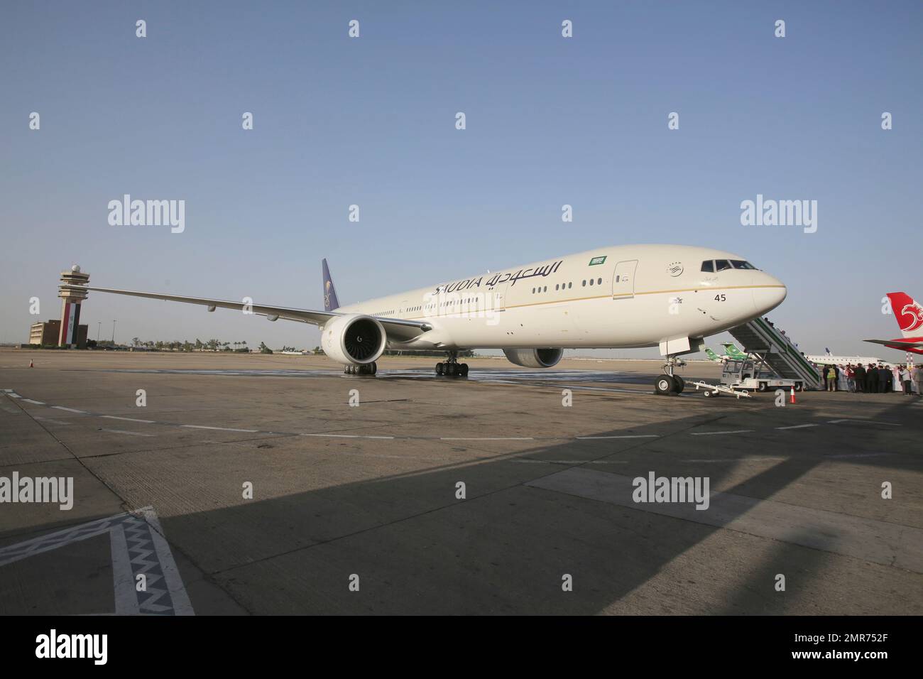 Passengers arrive on Saudia airline to Baghdad International Airport
