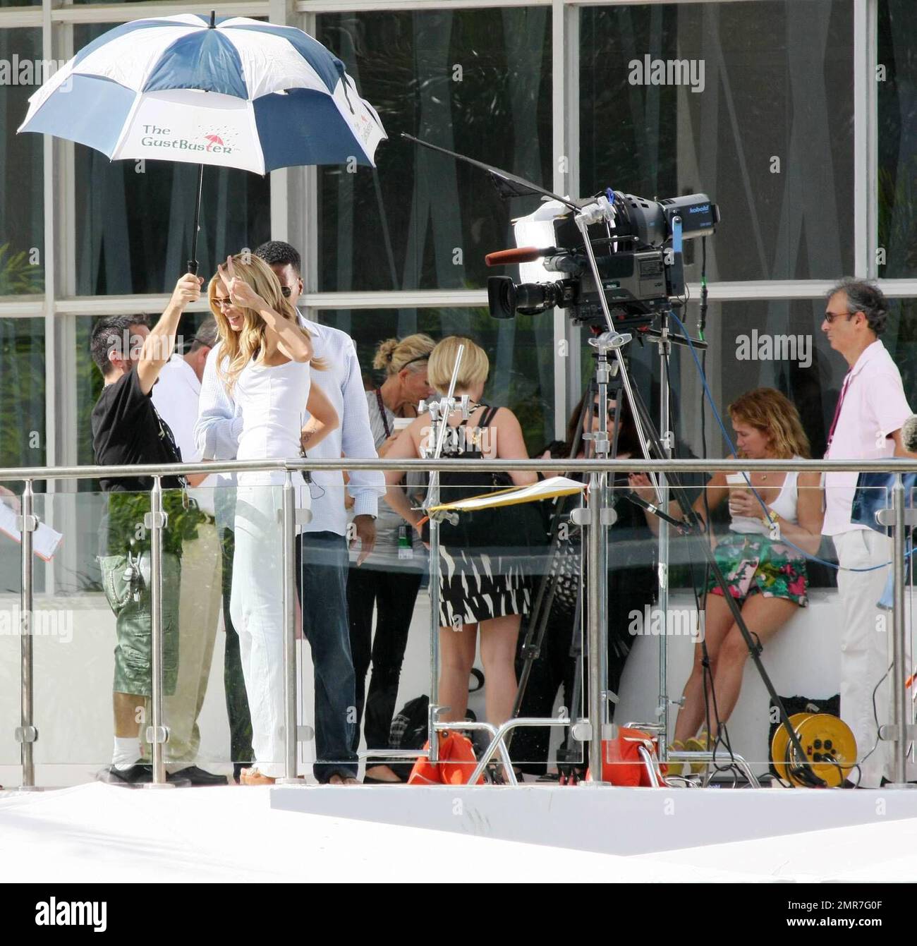 Supermodel Heidi Klum has fun dancing and giving the thumbs up during a ...
