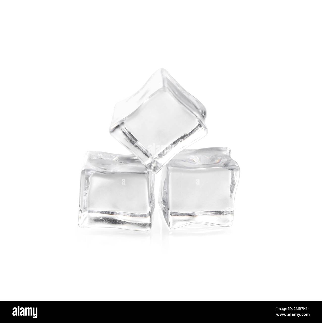Crystal clear ice cubes isolated on white Stock Photo - Alamy