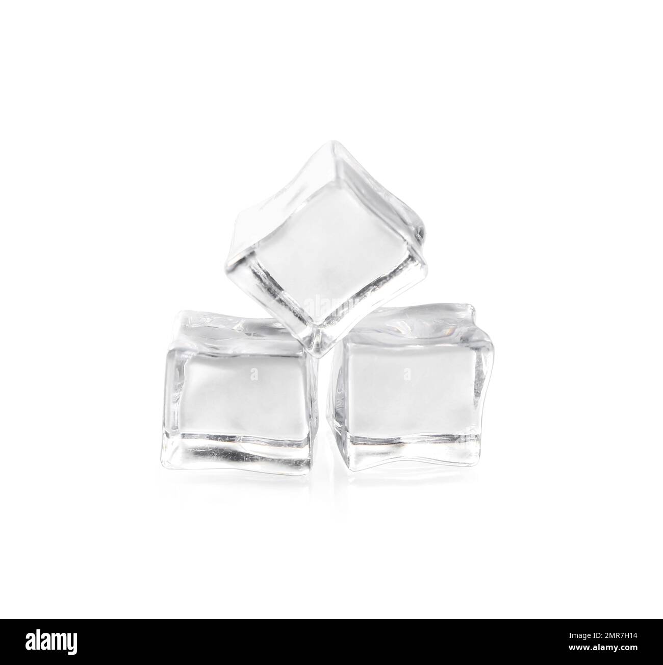 Crystal clear ice cubes isolated on white Stock Photo Alamy