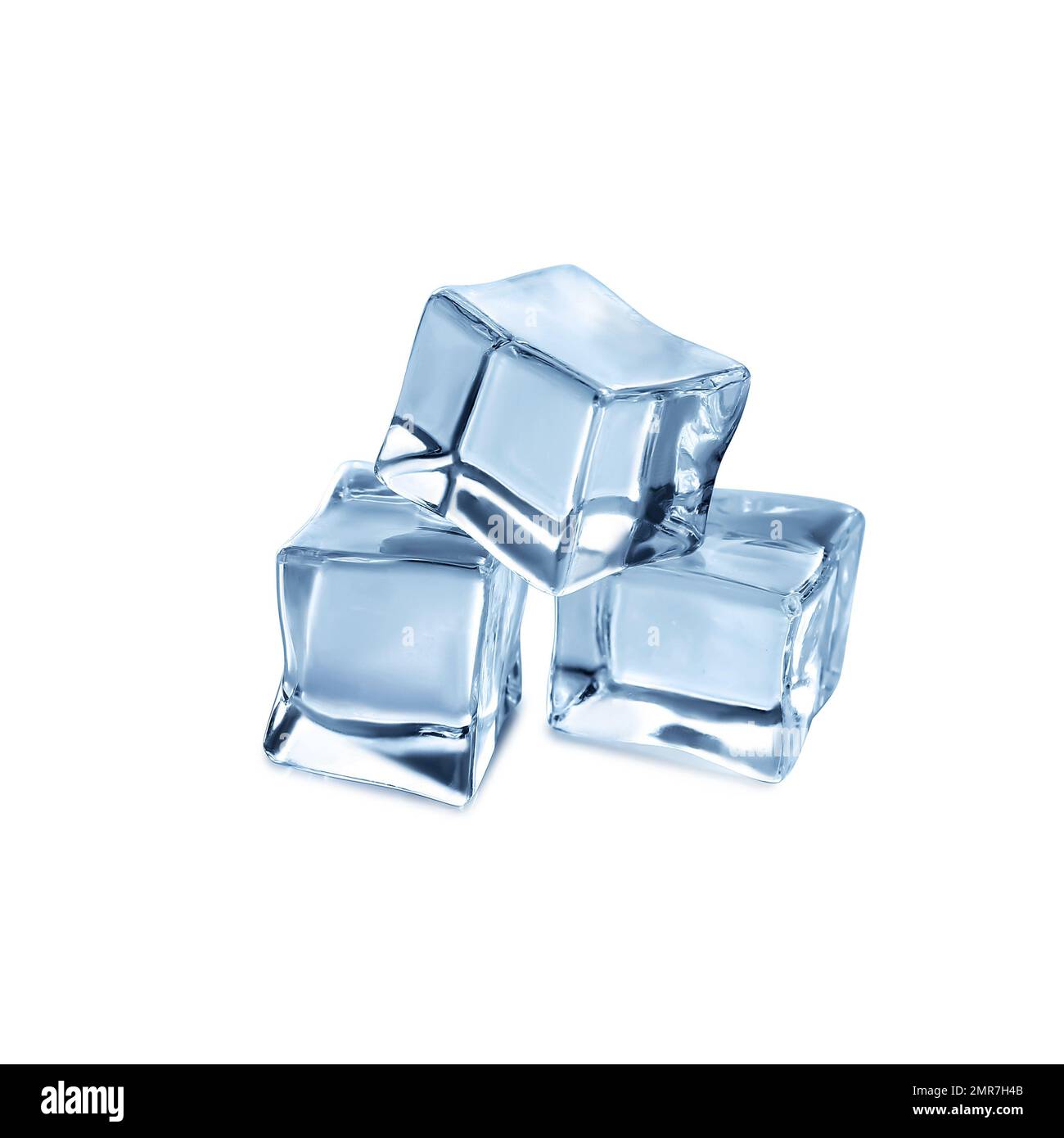Crystal clear ice cubes isolated on white Stock Photo Alamy
