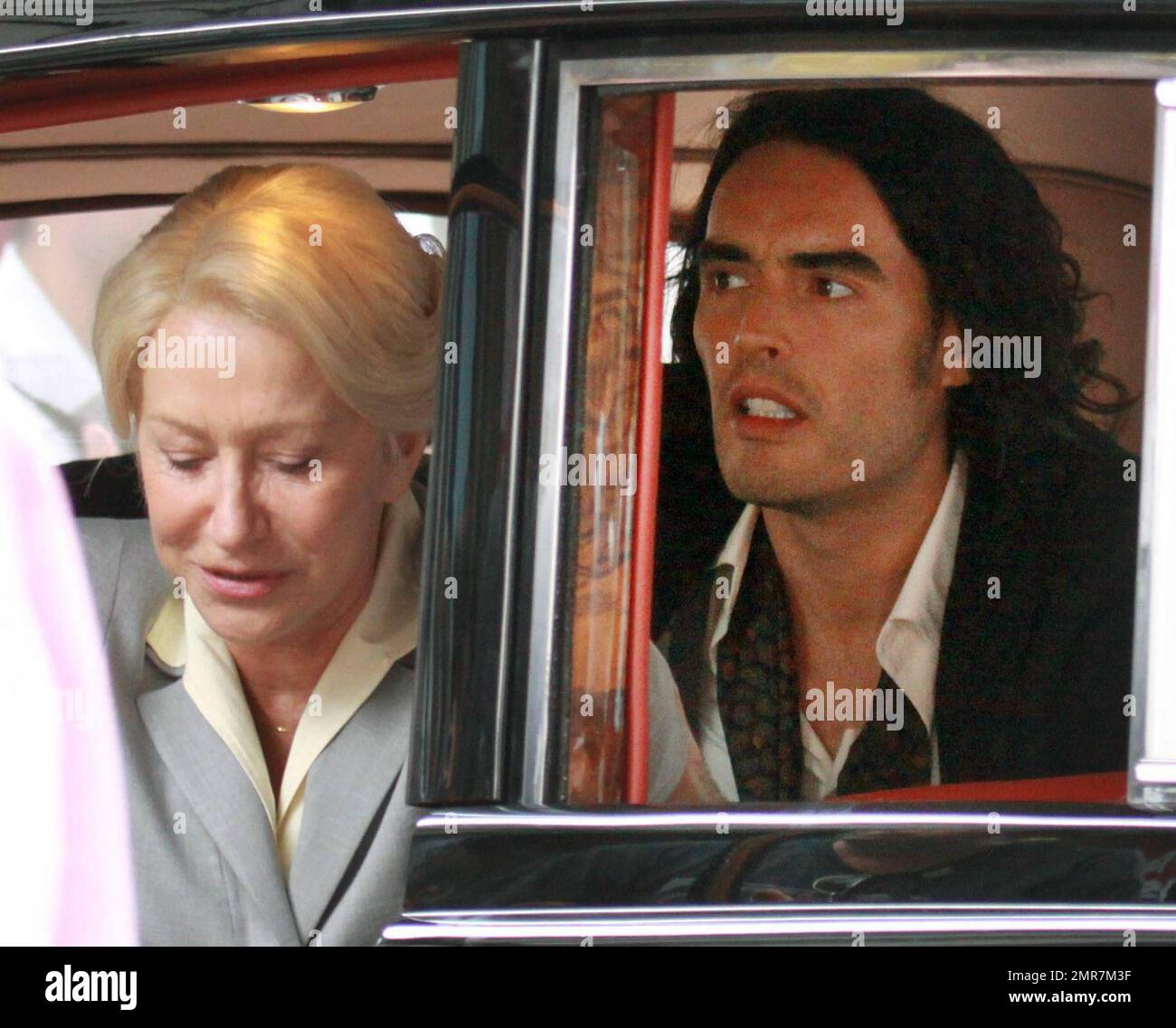 Actress Helen Mirren films scenes on the set of "Arthur" with actors ...