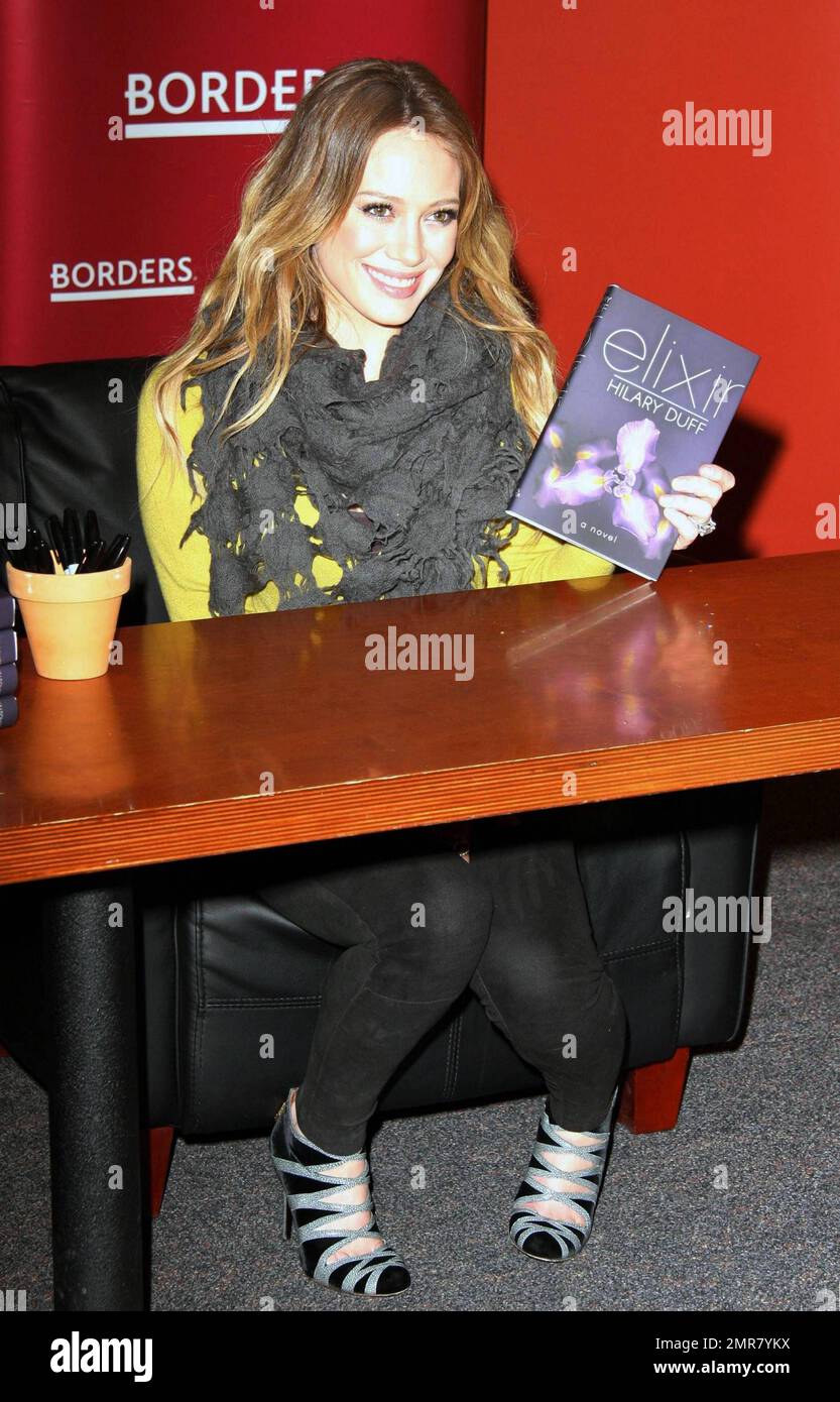 Hilary Duff signs copies of her new book "Elixir" at Borders Books in