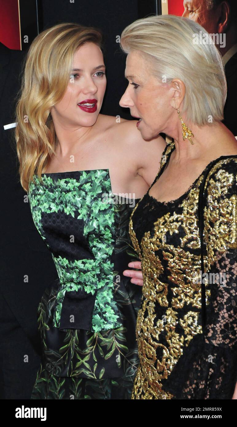 Scarlett Johansson and Helen Mirren at the premiere of 'Hitchcock' at