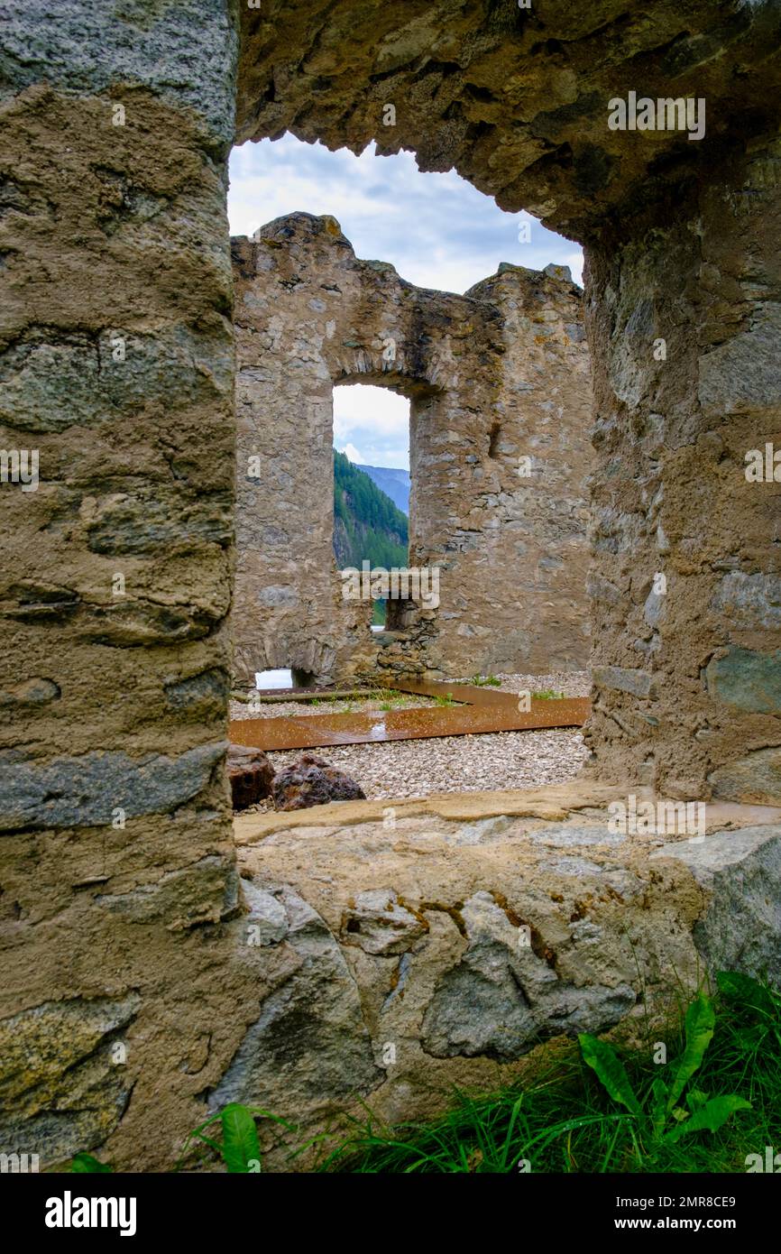 Ruin, smelting works, show mine, Prettau, Ahrntal, South Tyrol, Trentino-South Tyrol, Italy, Europe Stock Photo