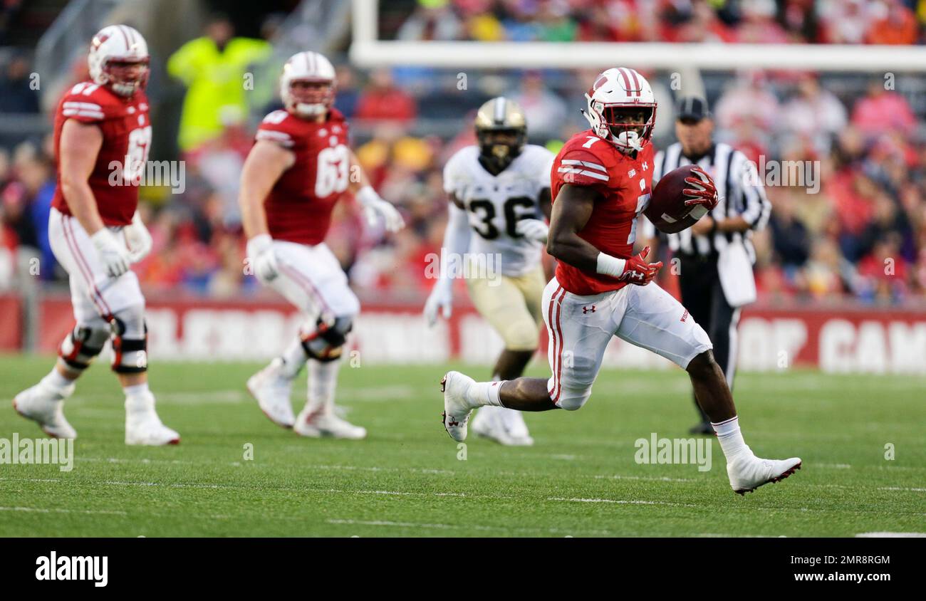 Wisconsin running back Bradrick Shaw runs against Purdue during the