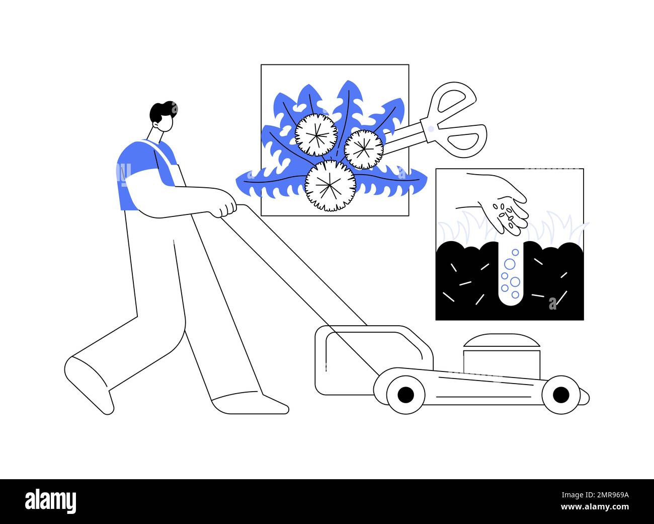 Lawn Mowing Service Abstract Concept Vector Illustration Stock Vector
