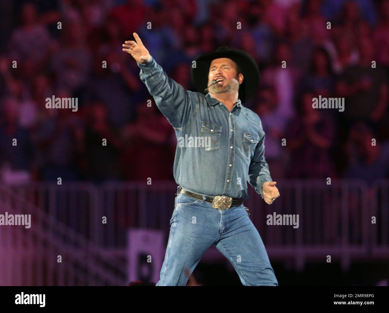 Garth Brooks performs during the The Garth Brooks World Tour at the