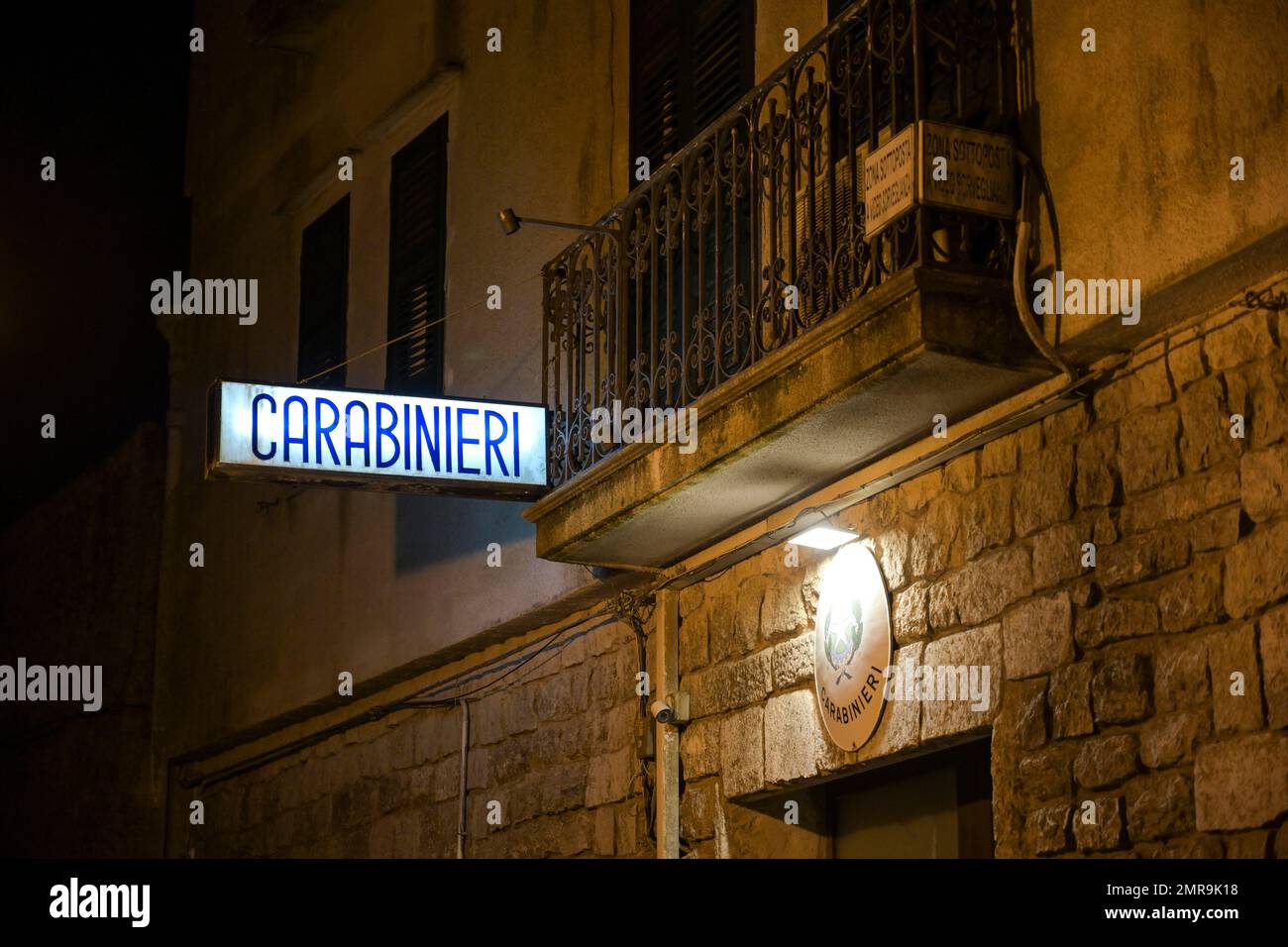 Carabinieri Police Station, Erice, Sicily, Italy, Europe Stock Photo