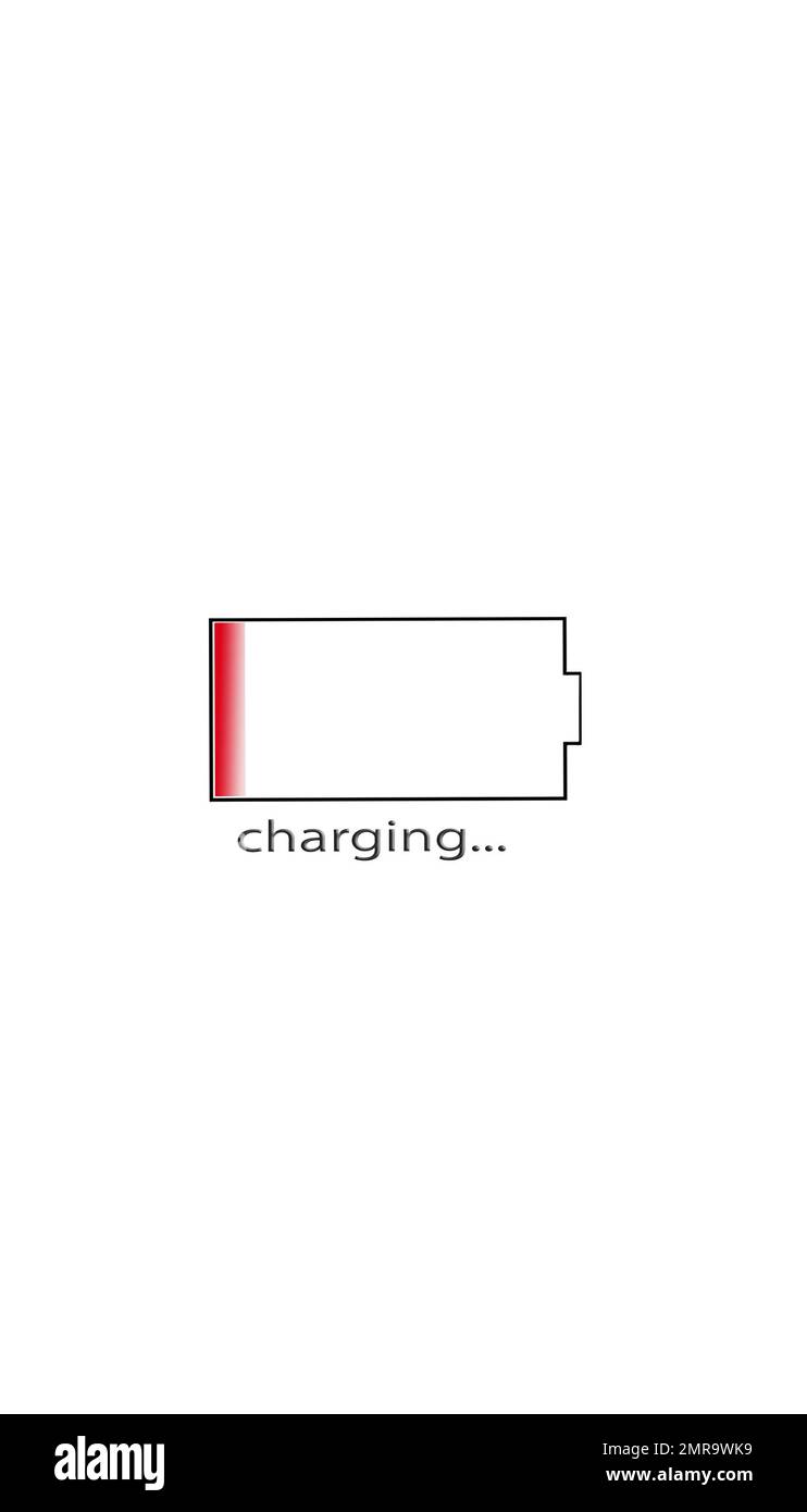 Battery charge icon on white background. Illustration Stock Photo