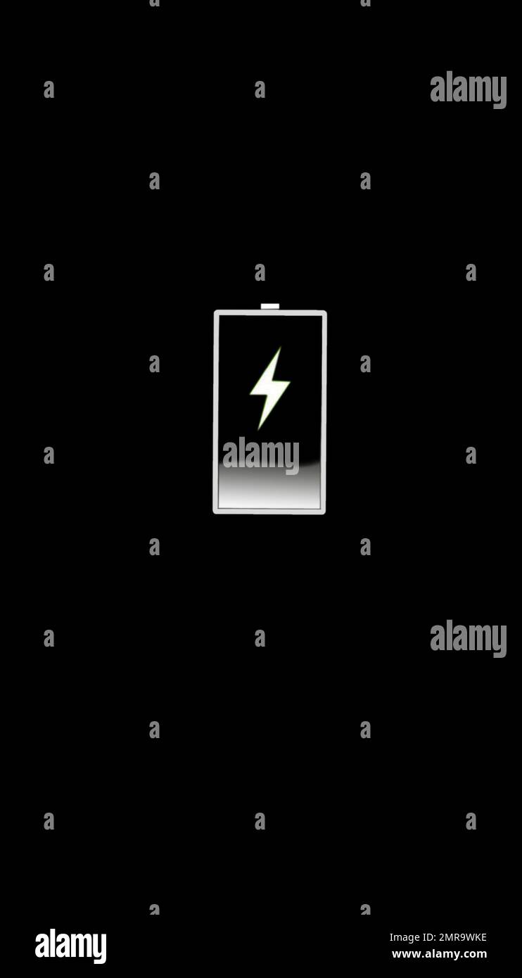 Battery charge icon on black background. Illustration Stock Photo Alamy