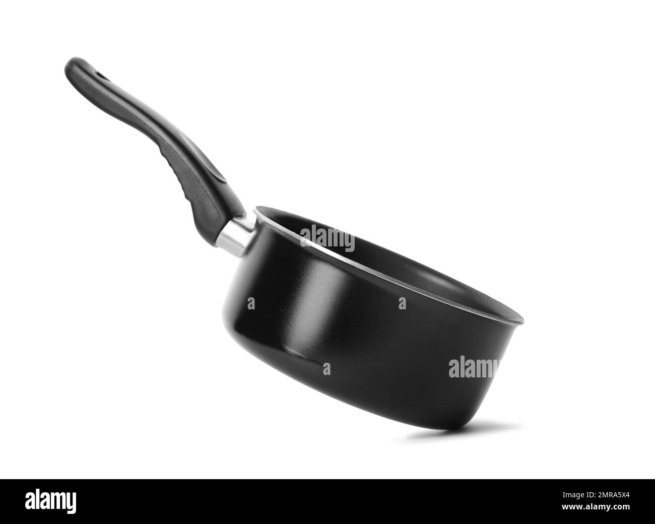 Empty modern black saucepan isolated on white Stock Photo Alamy