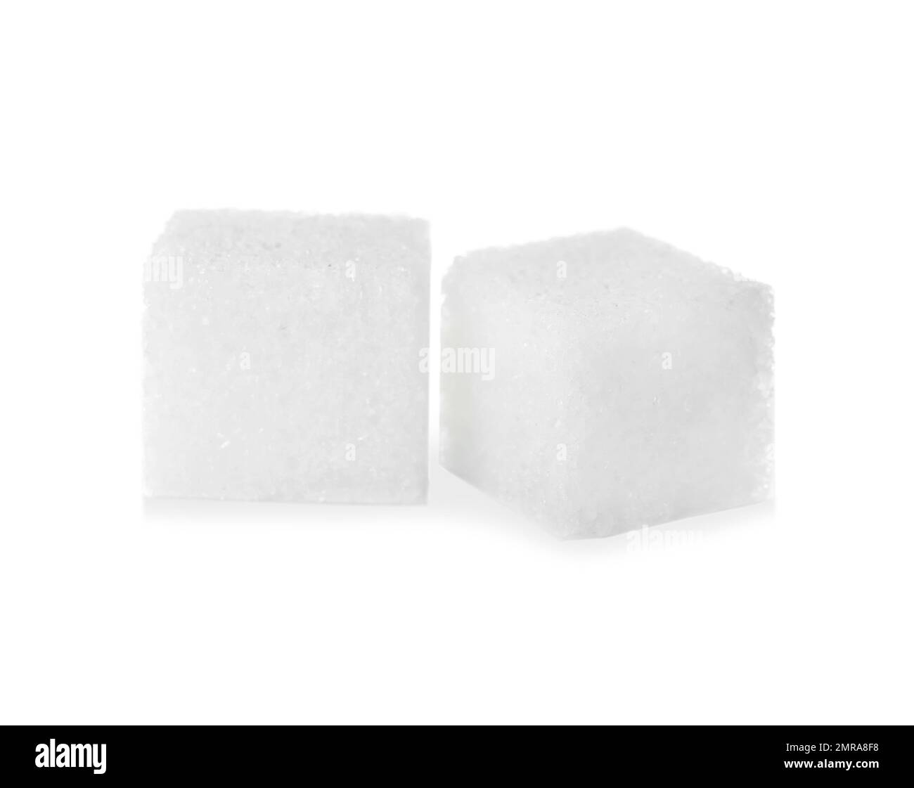 Pure refined sugar cubes isolated on white Stock Photo Alamy