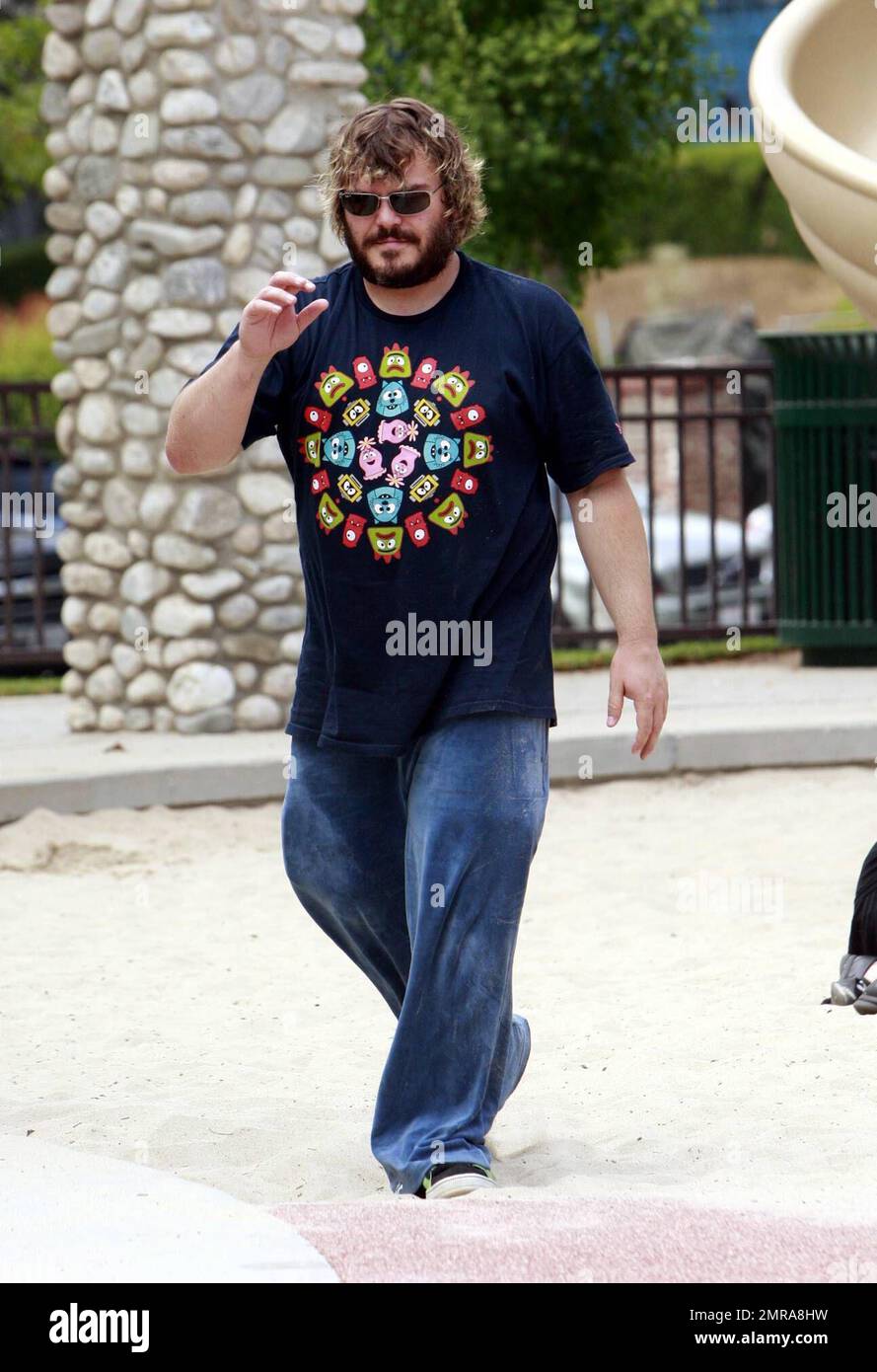 Funnyman Jack Black and son Samuel Black leaving Beverly Hills Park Los  Angeles, California - 26.08.08 Stock Photo - Alamy