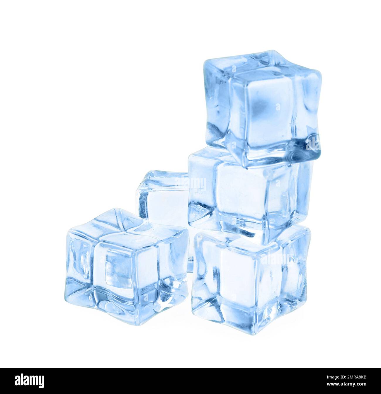 Crystal clear ice cubes isolated on white Stock Photo Alamy