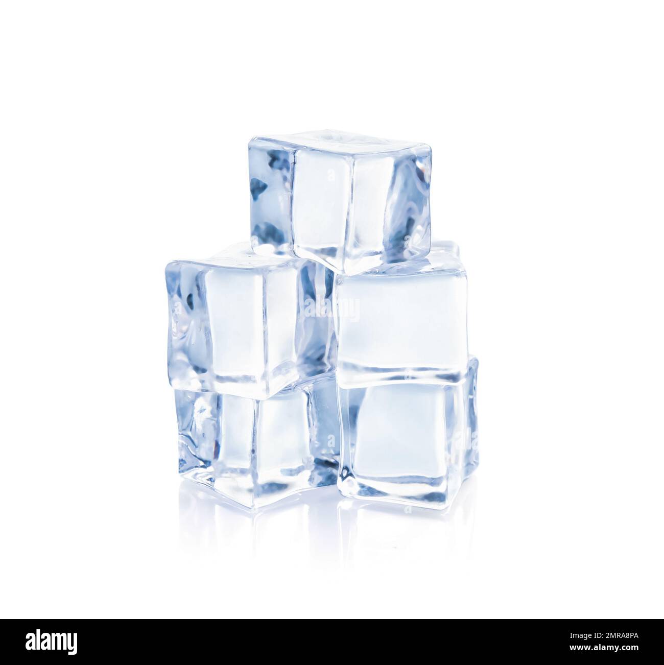 Crystal clear ice cubes isolated on white Stock Photo Alamy