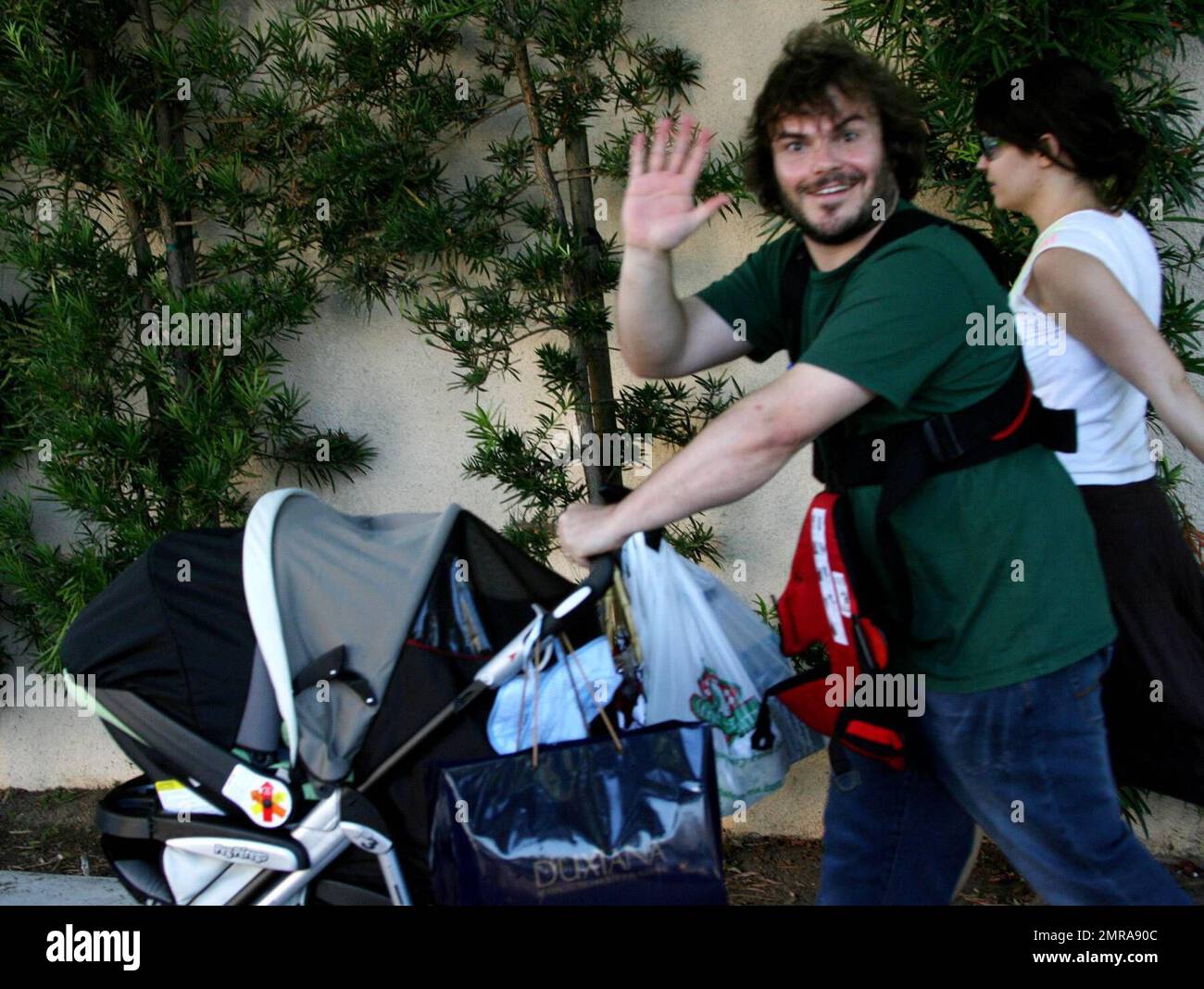 Exclusive!! Jack Black plays Mr Mom as he and wife Tanya take 2 month old  son Samuel Jason for a stroll around the neighbourhood in Beverly Hills,  Ca, 8/5/06 Stock Photo - Alamy