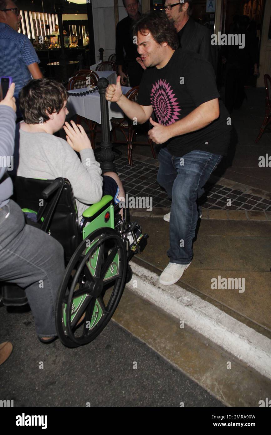 EXCLUSIVE!! Funny man Jack Black greets an Autistic fan in a