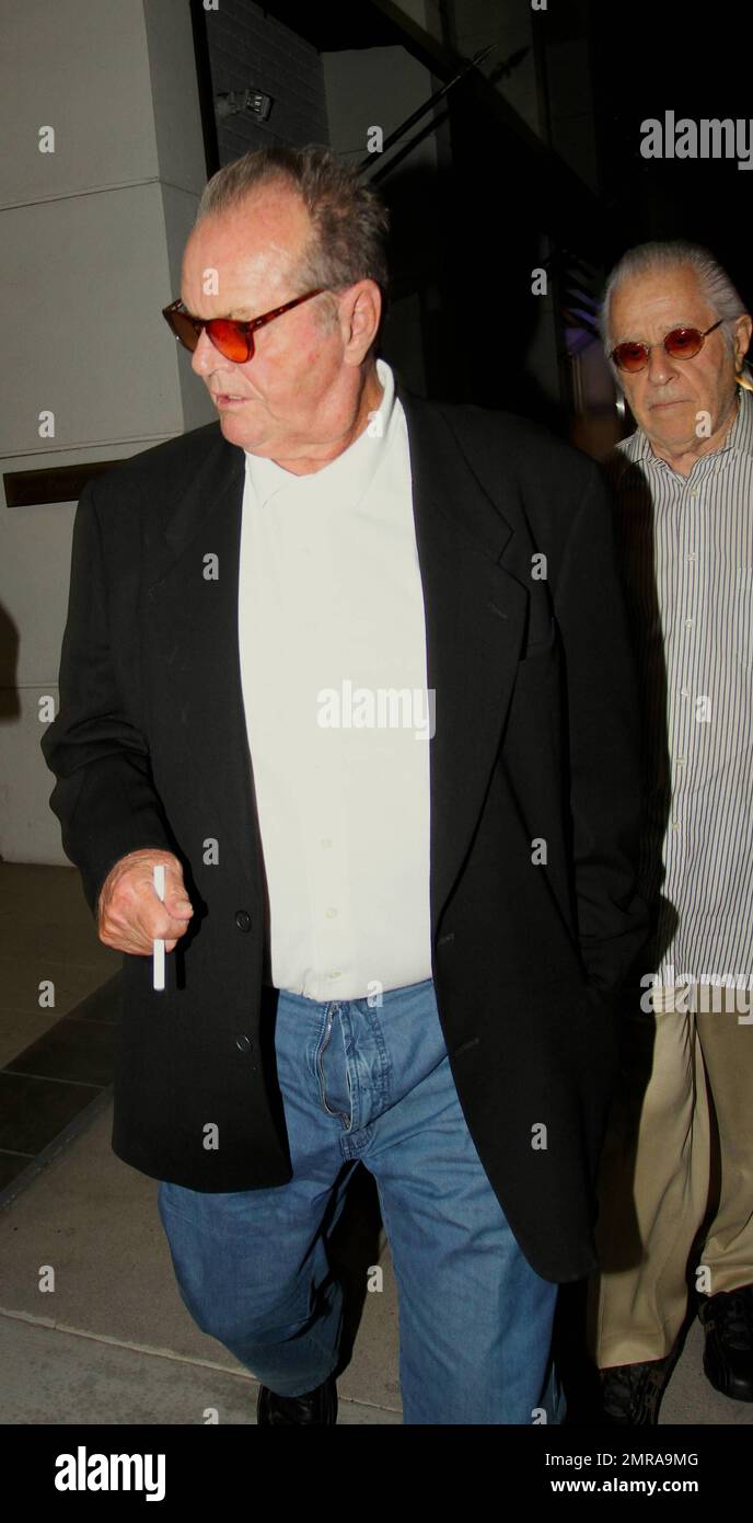 Actor Jack Nicholson was spotted leaving Mr. Chow restaurant in Beverly Hills. According to reports, the classic horror movie 'The Shinning' in which Jack Nicholson delivered a chilling performance is set to  terrify viewers once again. Warner Bros. are allegedly working on a prequel to the original 1980 film which focus on a writer named Jack Torrance who uproots his family to take an off-season caretaker job at an isolated hotel. Los Angeles, CA. 2nd August 2012. Stock Photo