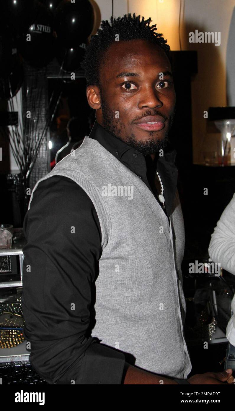 Footballer Michael Essien attends the Jada Styles launch party.  Jada Styles is a London-based image consulting, styling and personal online shopping hub for a select members-only group. London, UK. 05/04/10. Stock Photo