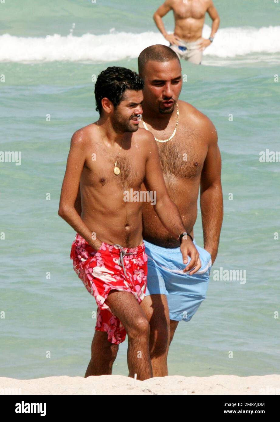 Exclusive!! French/Moroccan comedian and film star Jamel Debbouze spends  time with a friend on Miami Beach. In 2002, Jamel was the highest paid  actor in France. 7/27/06 All Stock Photo - Alamy