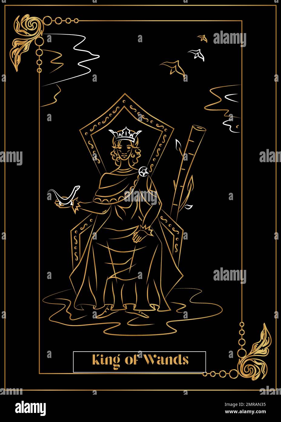 the illustration card for tarot in gold color Stock Vector Image