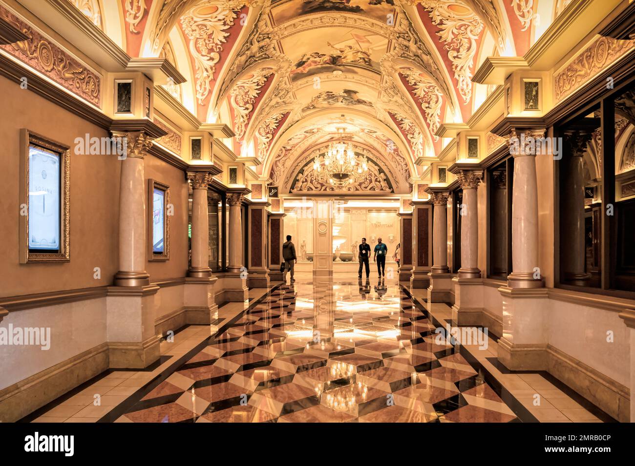 Ornate interior of the The Venetian Casino in Las Vegas, Nevada, USA Stock Photo