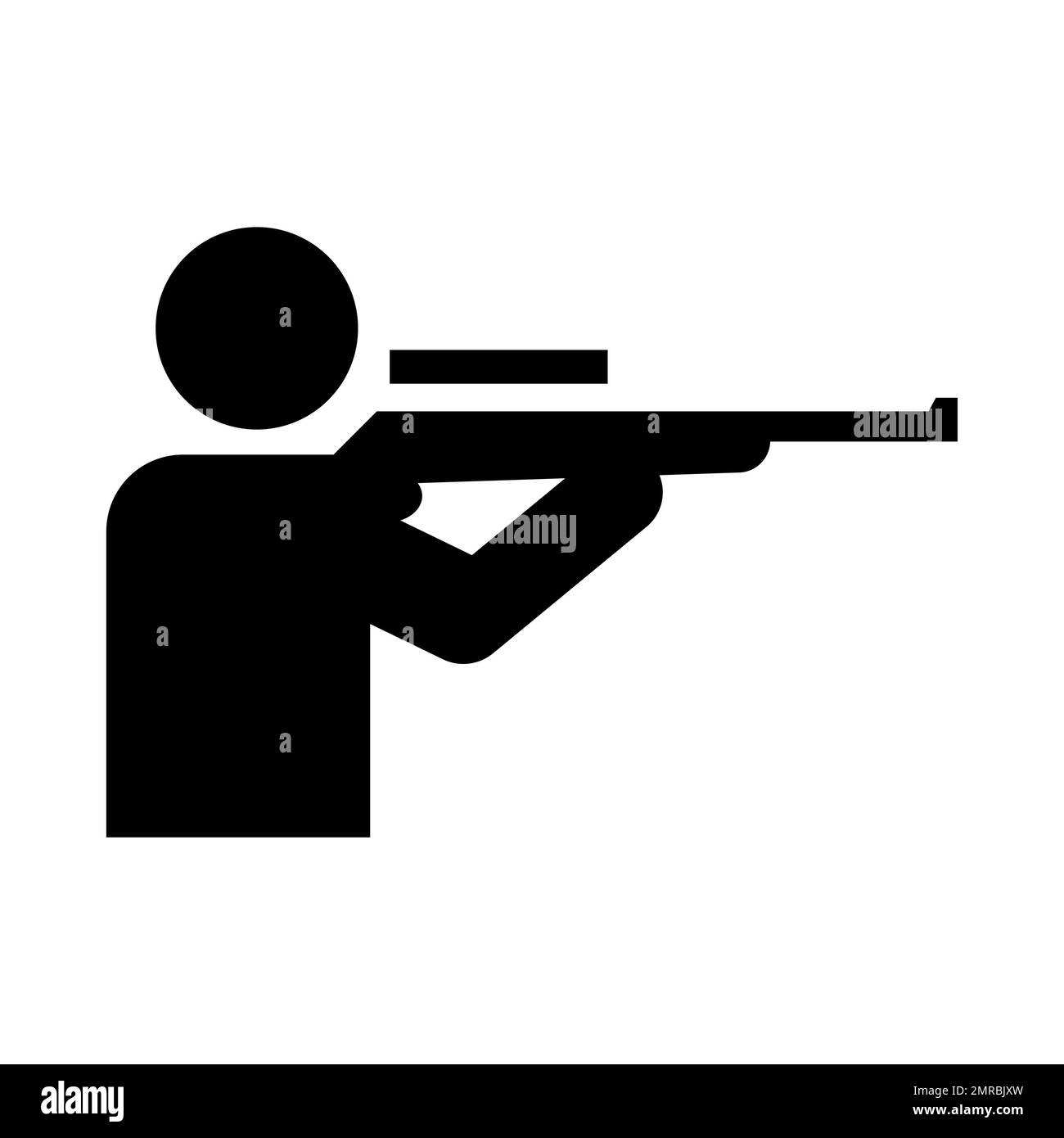 Shooting Range Diamond Caution Sign Rifle Range Symbol Stock Vector