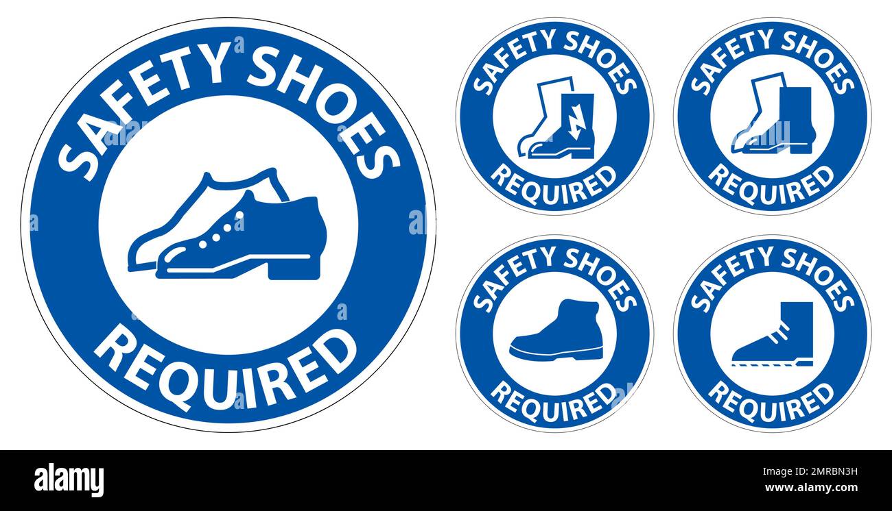 Label Floor Sign, Safety Shoes Required Stock Vector Image & Art Alamy