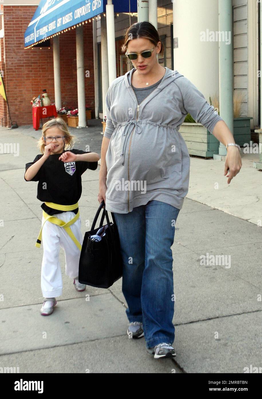 With her due date quickly approaching, heavily pregnant Jennifer Garner
