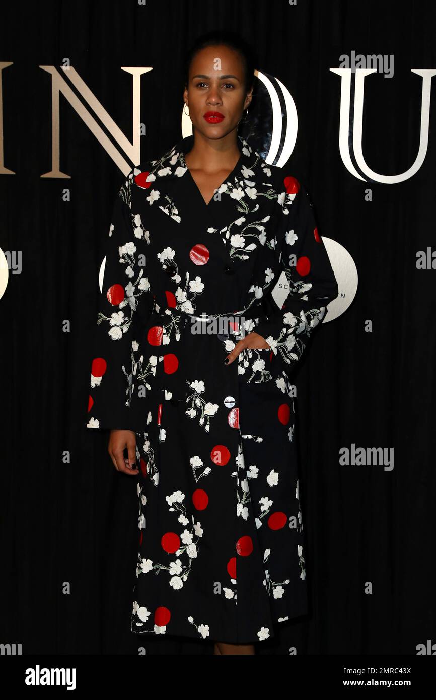 Actress Zawe Ashton poses for photographers on arrival at the 'BFI