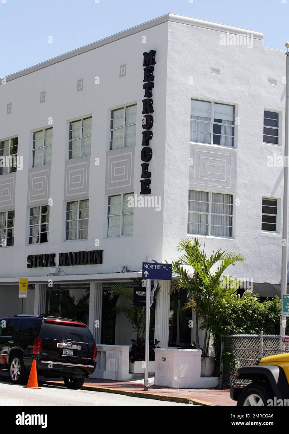 Exterior shot of the Metropole Hotel where the cast of "Jersey Shore" are  staying while in town shooting the second season of their hit MTV reality  show. Miami, FL. 04/27/10 Stock Photo -