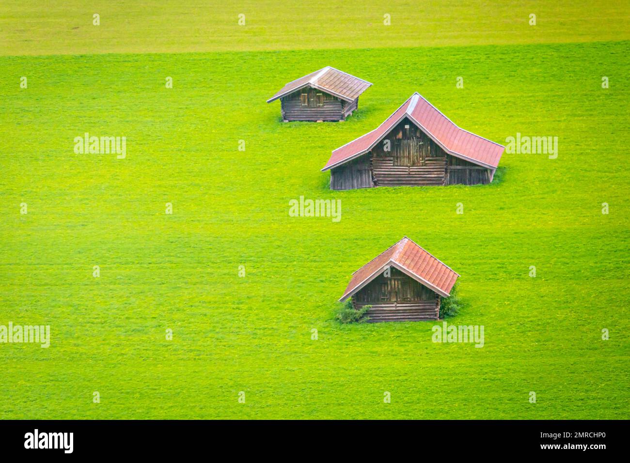 Bavarian alps and rustic farm barns for agriculture, Garmisch, Bavaria ...