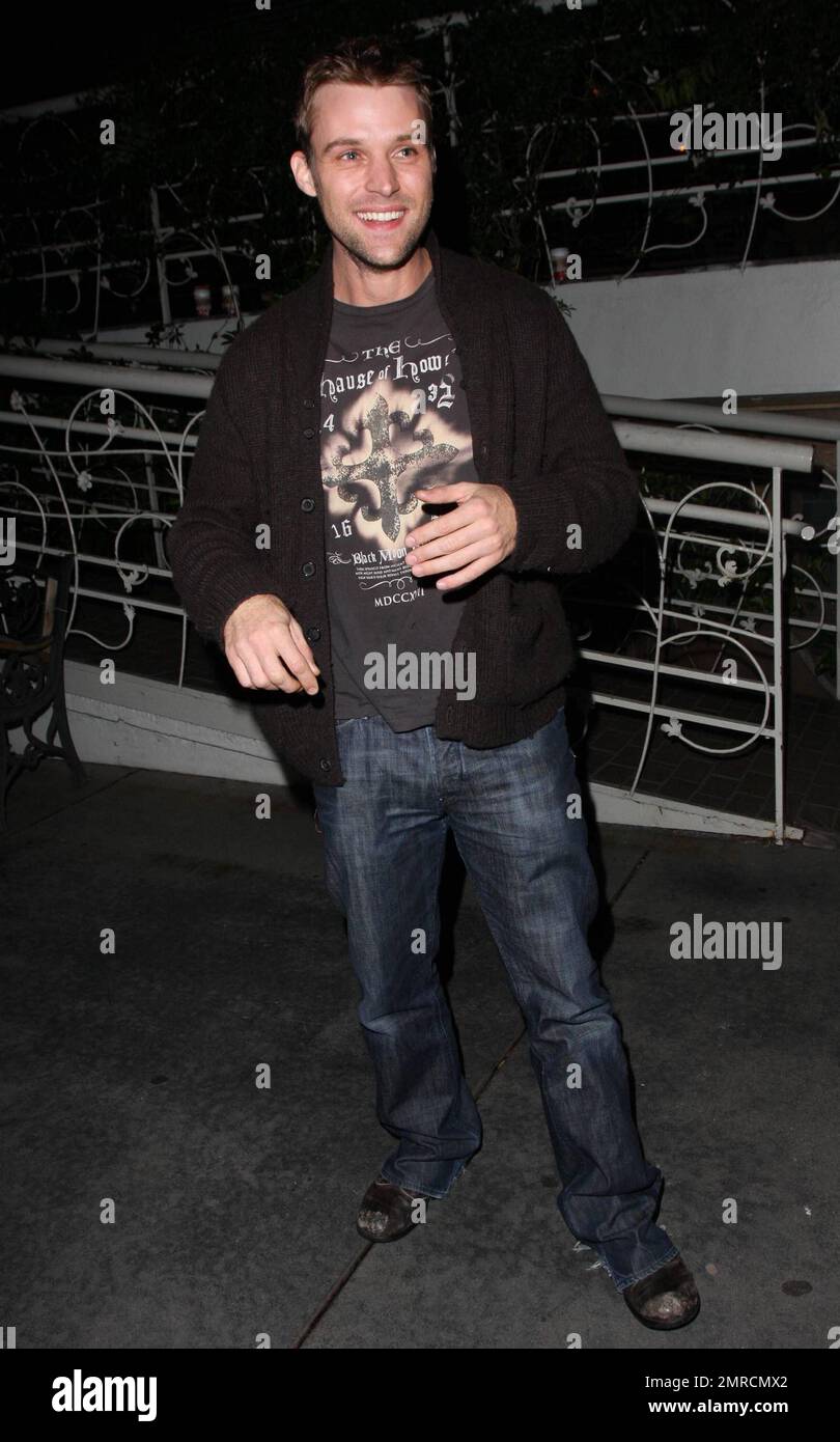 'House M.D.' actor Jesse Spencer stops to give photographers a smile while out at Madeo Italian restaurant. Los Angeles, CA. 11/12/10. Stock Photo