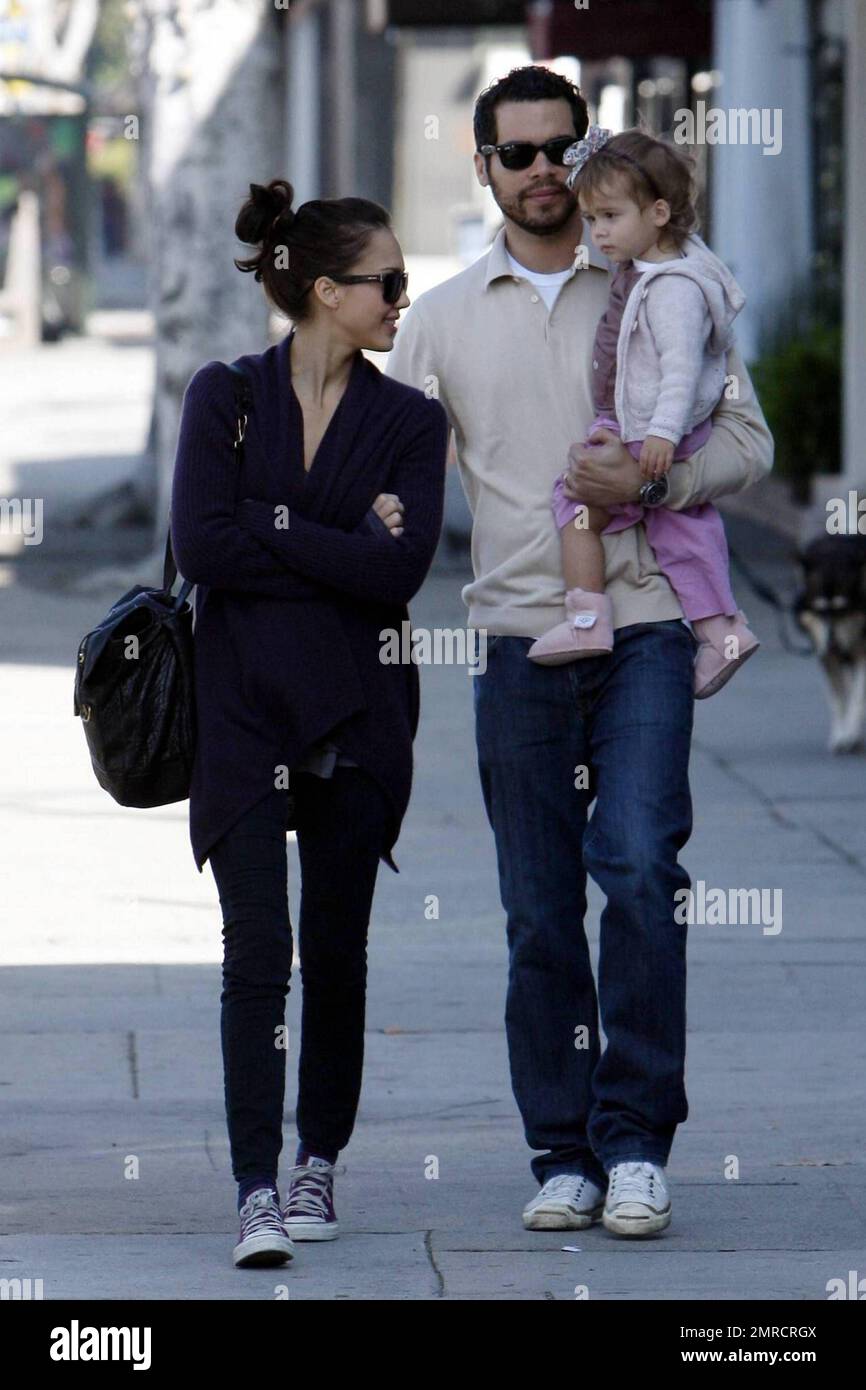 Jessica Alba, husband Cash Warren and daughter Honor spend the day