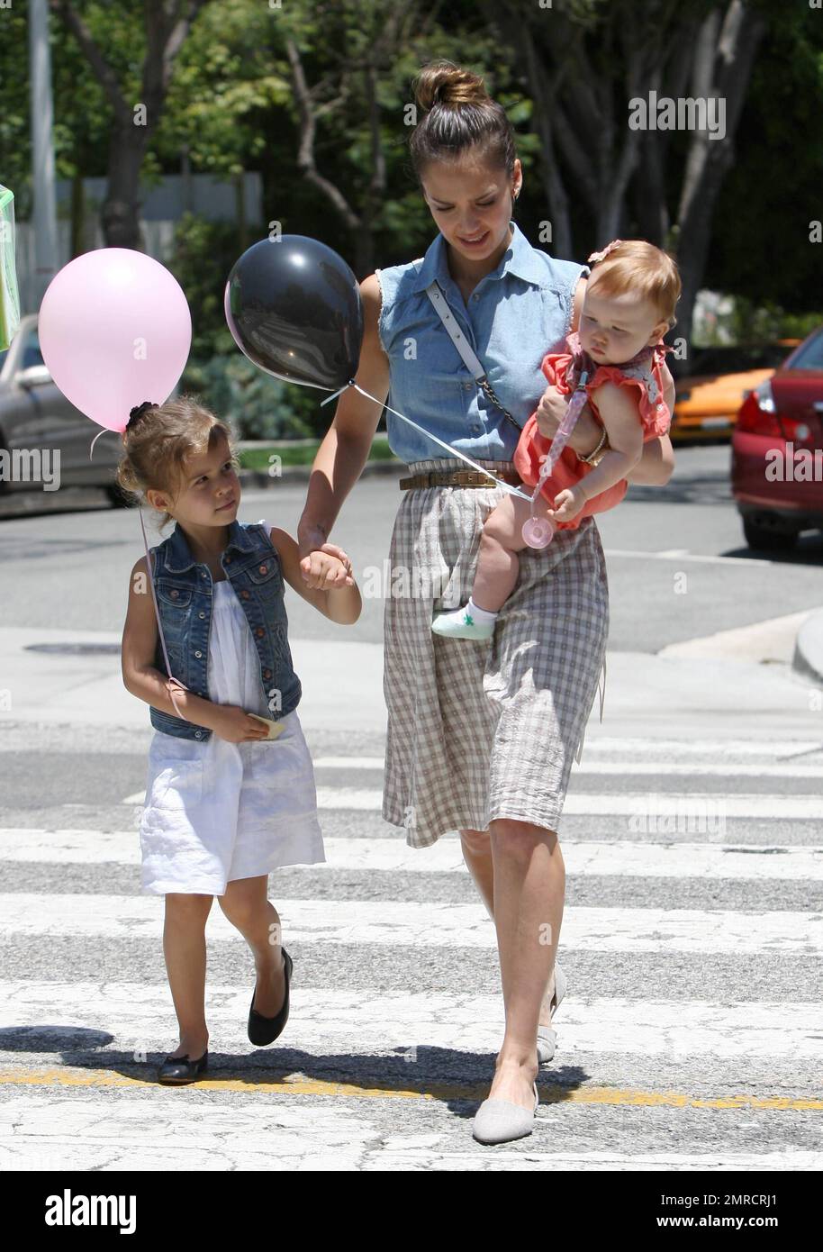 Jessica Alba and husband Cash Warren along with their daughters Honor