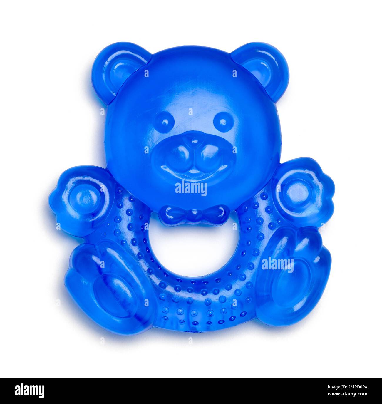 Blue Baby Bear Theether Cut Out on White. Stock Photo