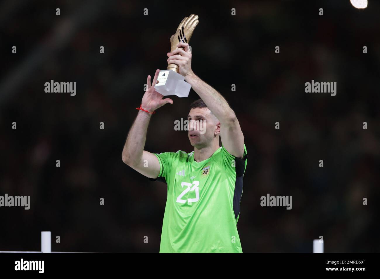 Emiliano Martinez (Argentina) seen during the FIFA World Cup Qatar 2022 Final match between Argentina and France at Lusail Stadium. Final score: Argentina 3:3 (penalty 4:2) France. Stock Photo