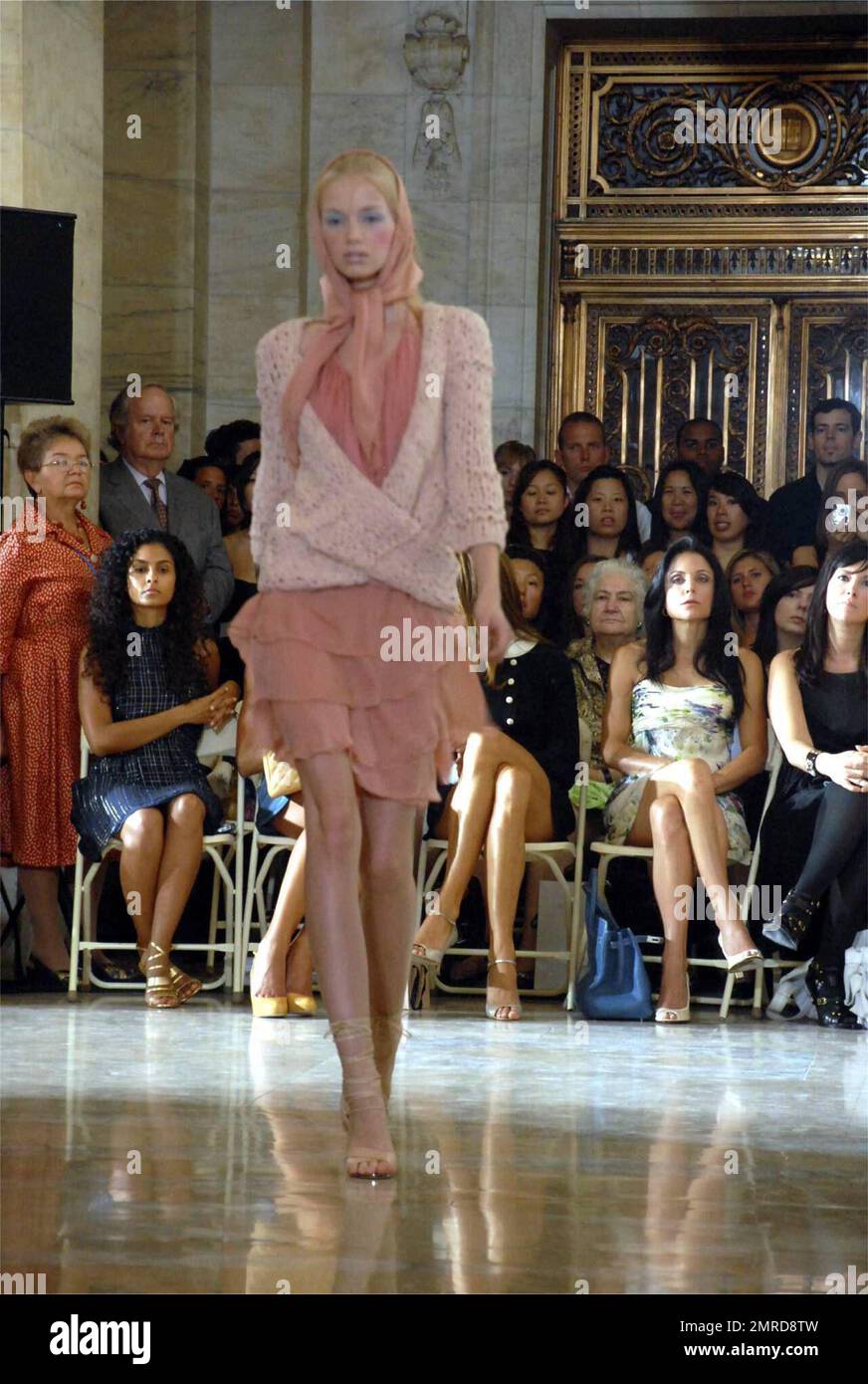 Models walk the runway wearing Jill Stuart's new line at her show