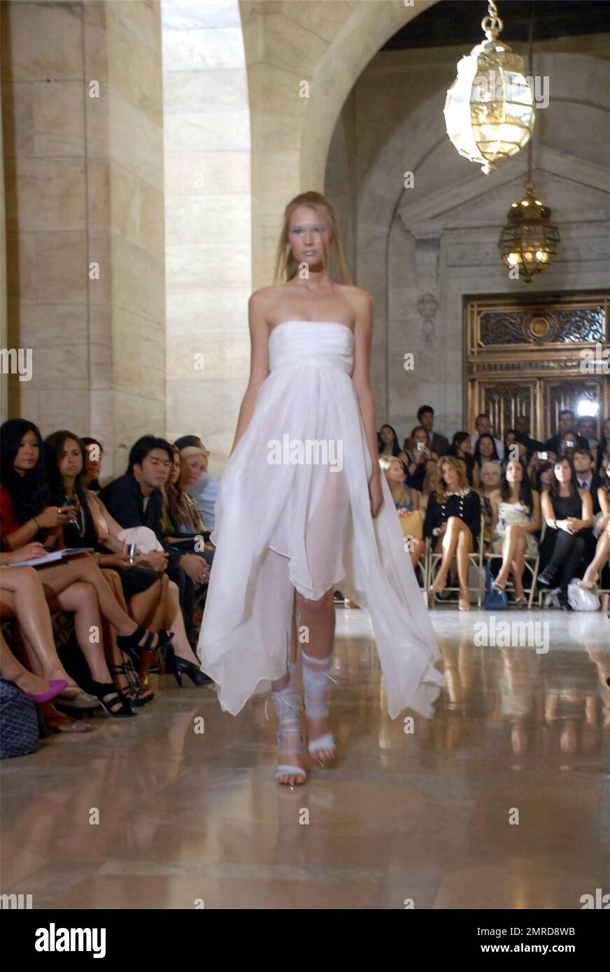 Models walk the runway wearing Jill Stuart's new line at her show