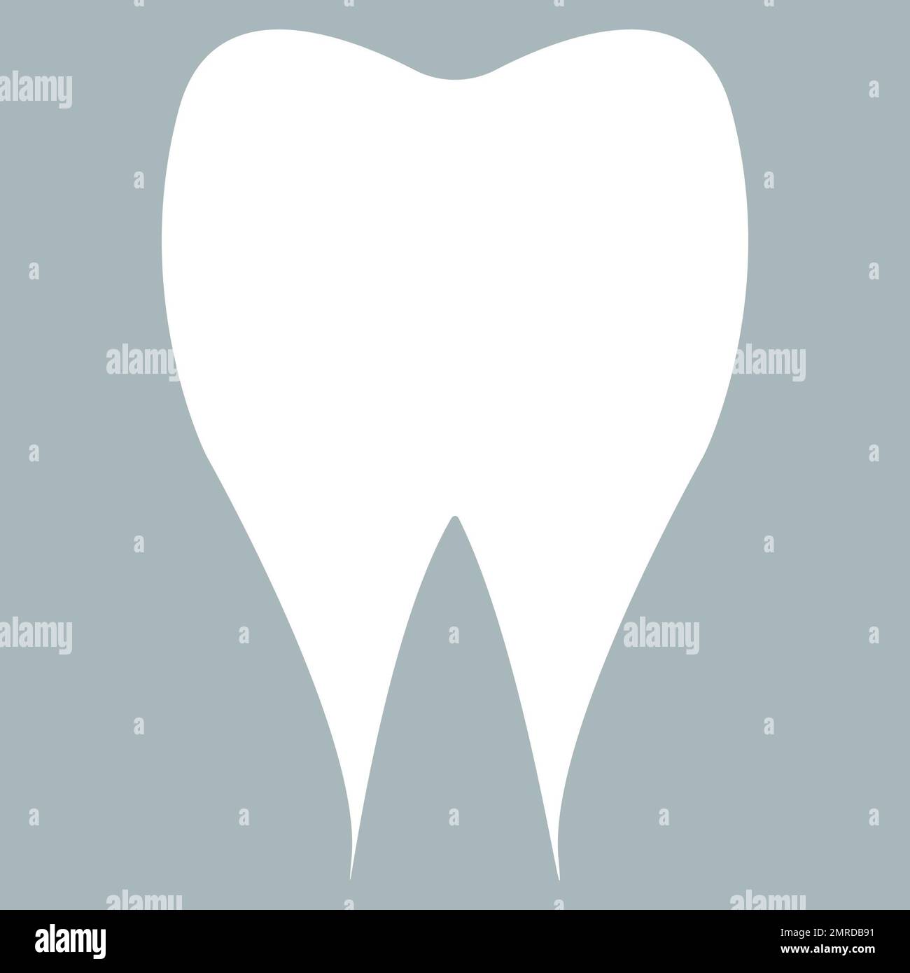 A simple tooth illustration, dentist sign, dentist logo, white tooth, minimal style tooth drawing suitable for clinics and hospitals decoration Stock Photo