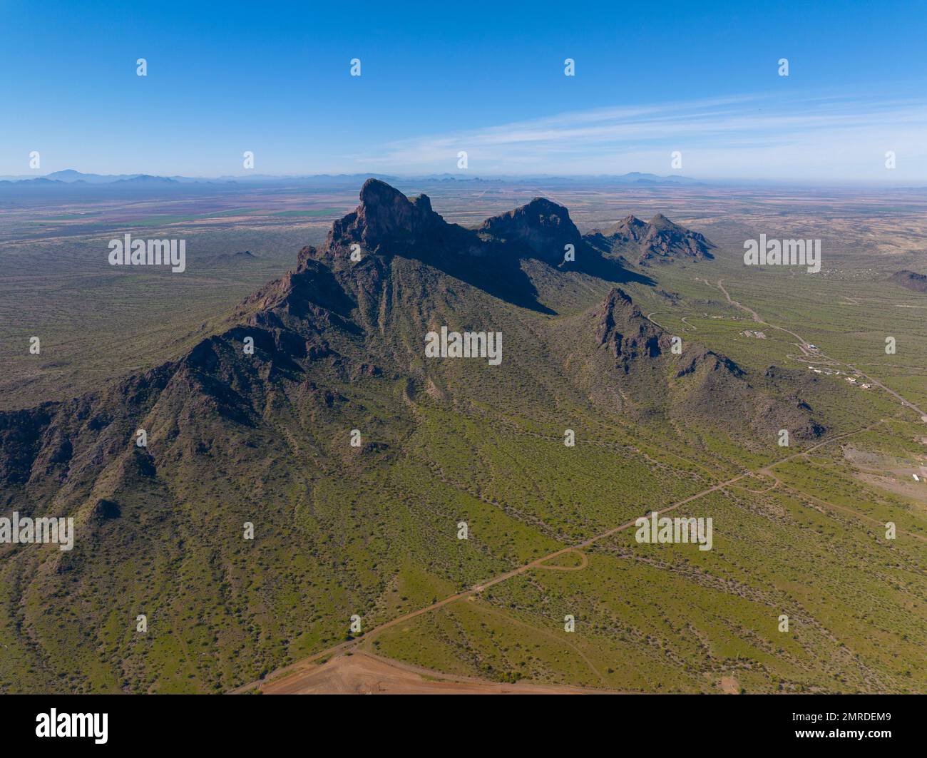 Picacho Peak aerial view in Picacho Peak State Park in Pinal County in
