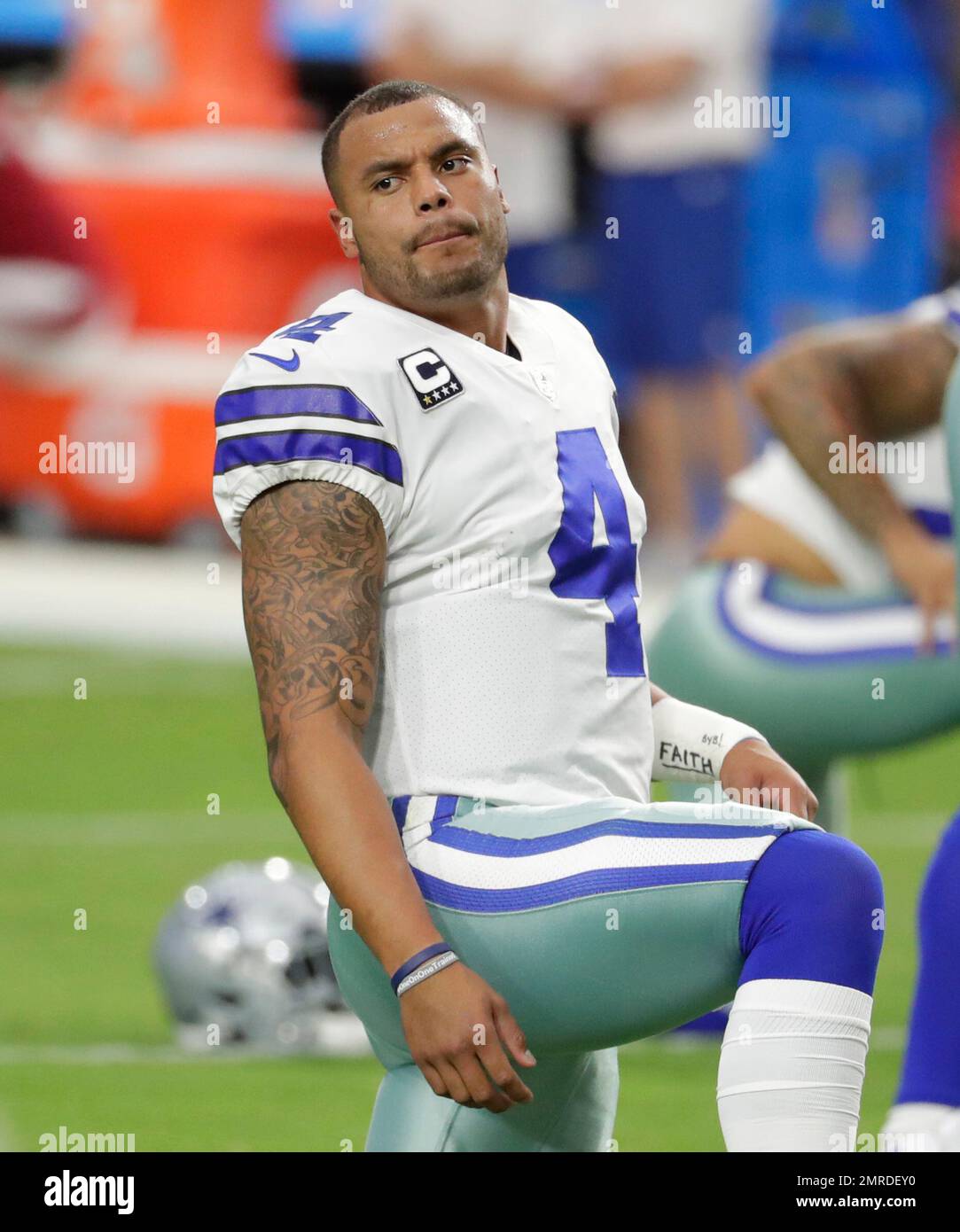 Dallas Cowboys quarterback Dak Prescott (4) during an NFL football game