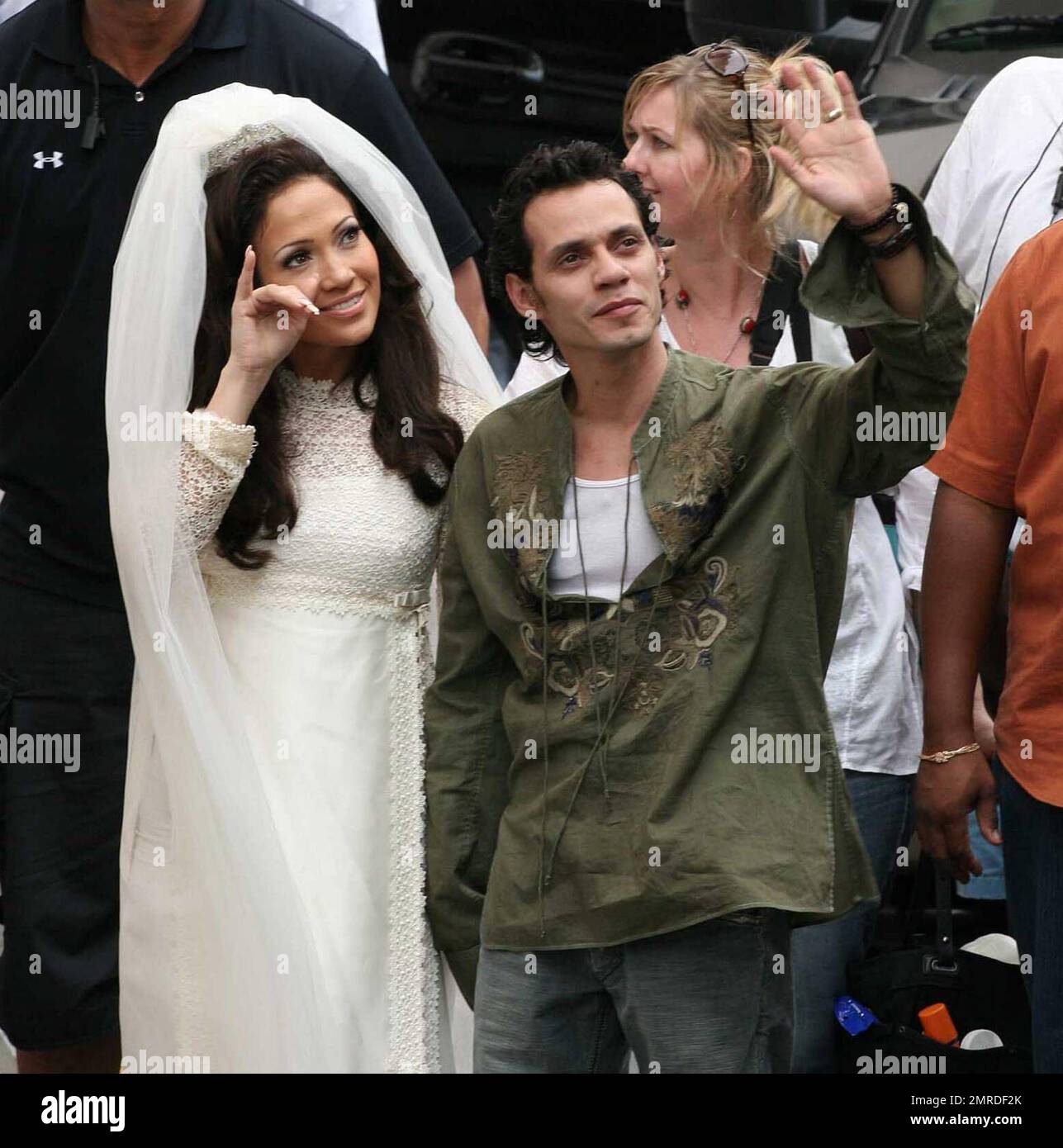 Jennifer Lopez and Marc Anthony on the film set of El Cantante in San ...