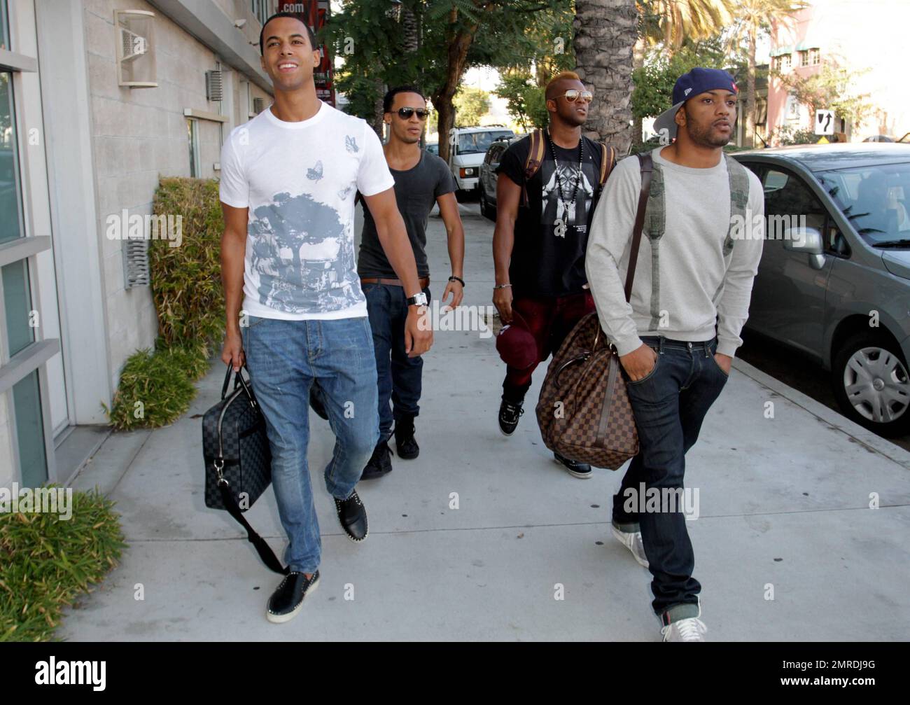 EXCLUSIVE!! A day after their arrival in Los Angeles the JLS boys