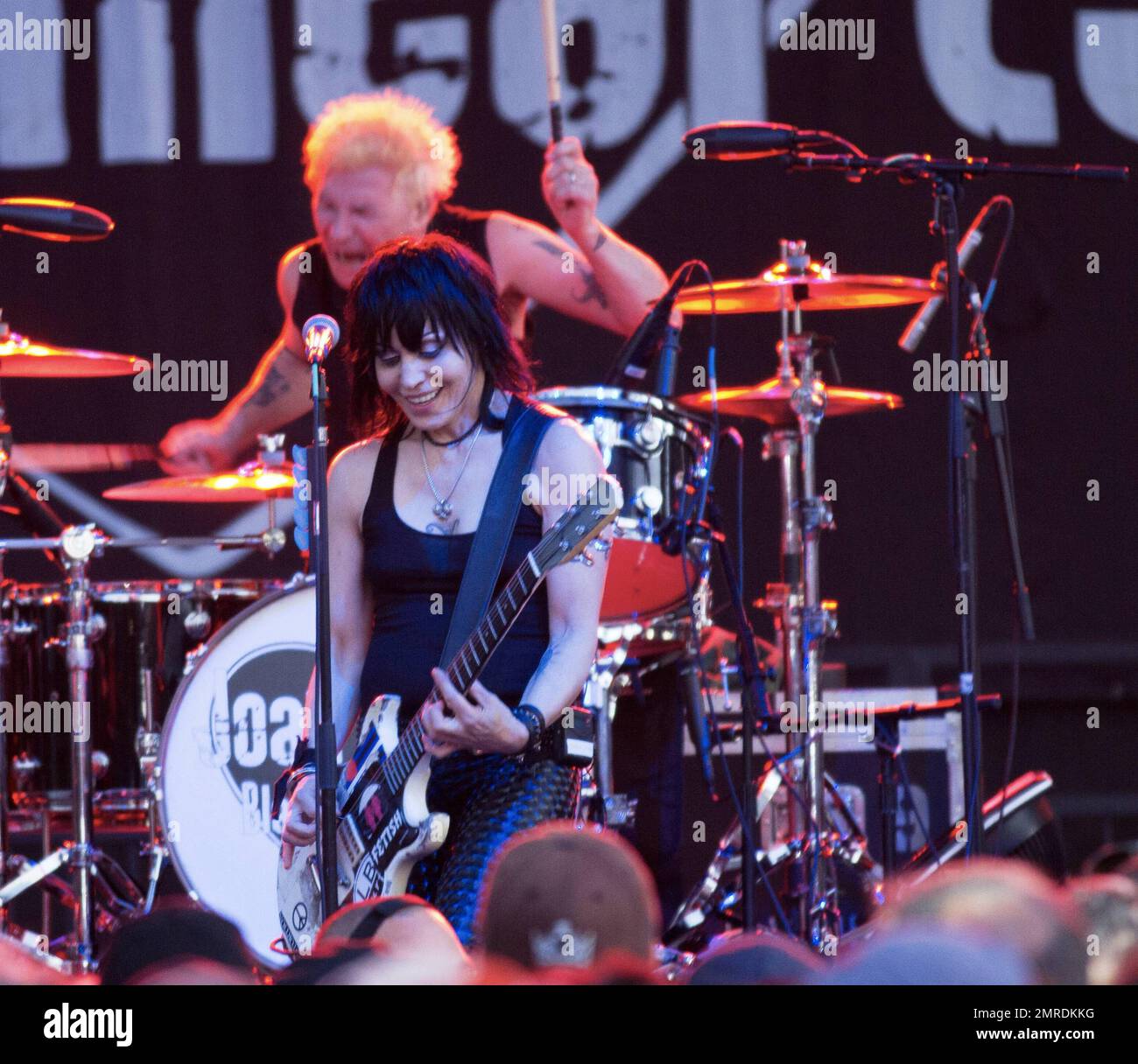 Joan Jett and the Blackhearts perform live in concert at the 2012 Toyota Grand Prix of Long Beach. Los Angeles, CA. 14th April 2012. . Stock Photo