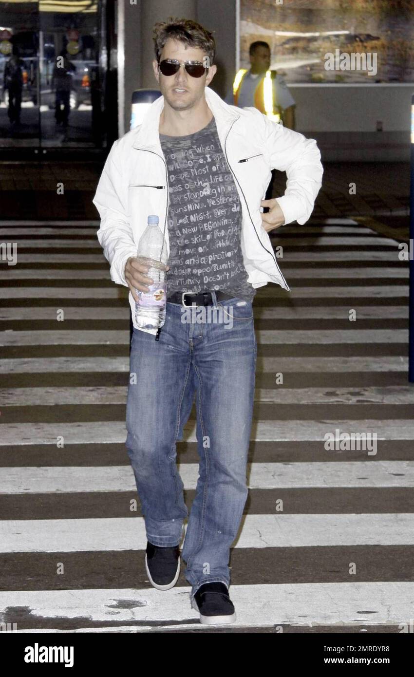 Exclusive!! Joey McIntyre of the boy band New Kids on the Block arrives