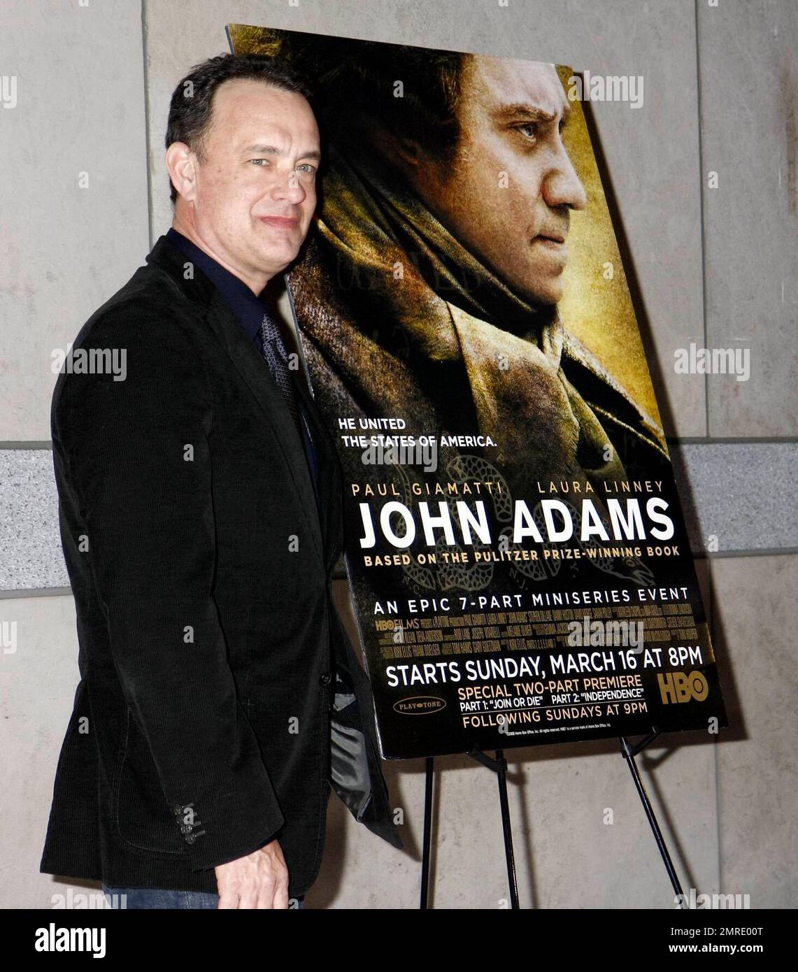 Actor Tom Hanks attends the 'John Adams' Philadelphia Premiere at the National Constitution Center. Philadelphia, PA. 3/11/08. Stock Photo