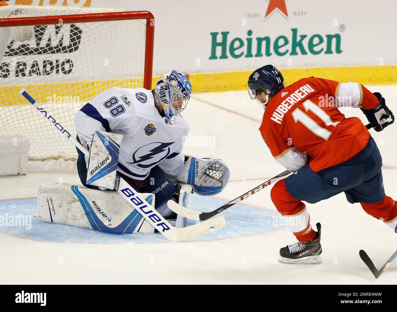 Florida Panthers center Jonathan Huberdeau (11) attempts a shot at