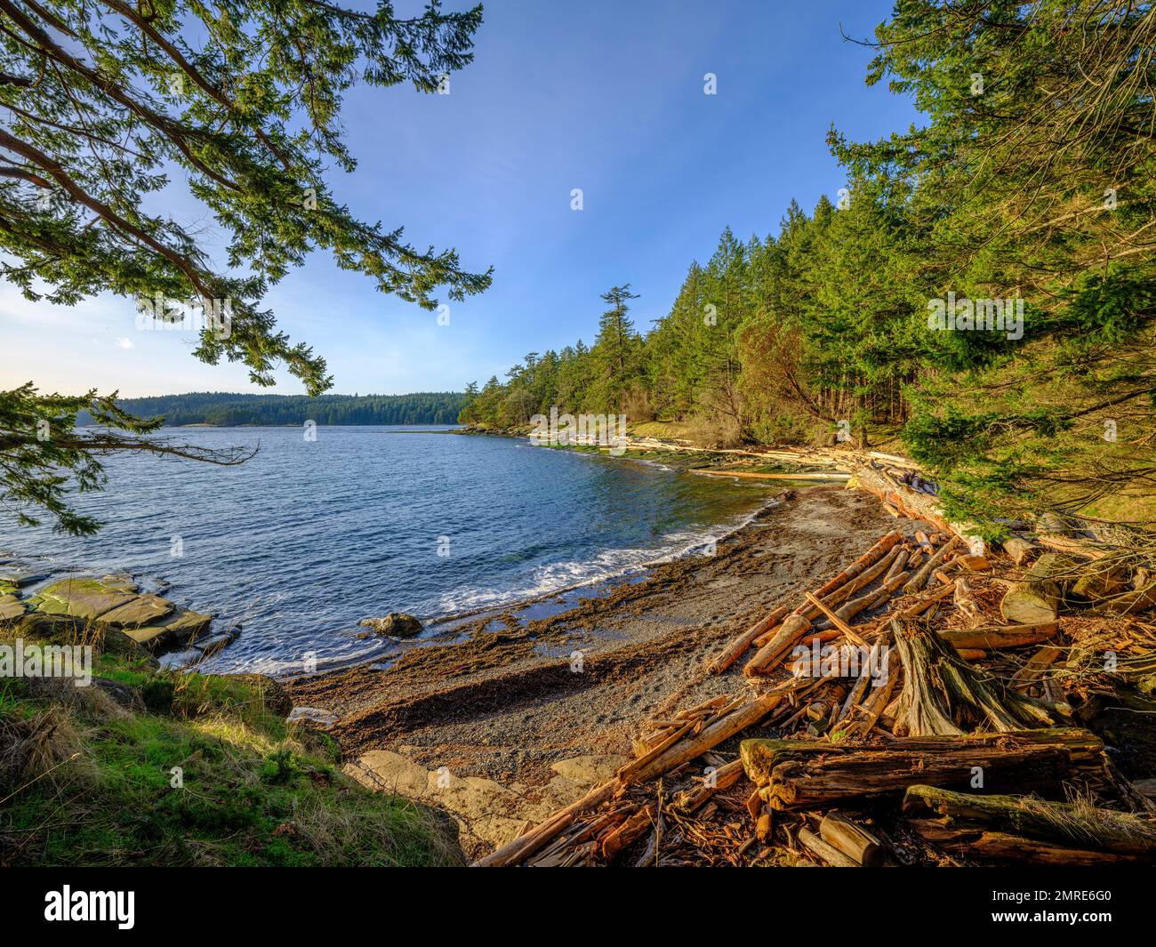 The rugged and scenic shoreline of Gabriola Island, in Drumbeg